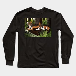 Red Wolves sleeping Long Sleeve T-Shirt